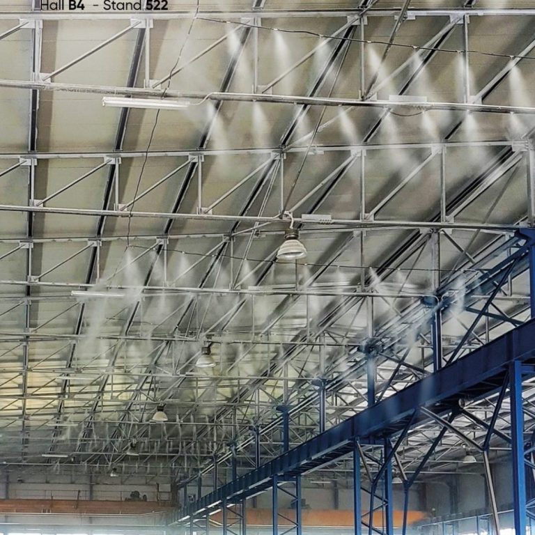 Staubunterdrückung in Lagerhallen von unterschiedlichen Produkten