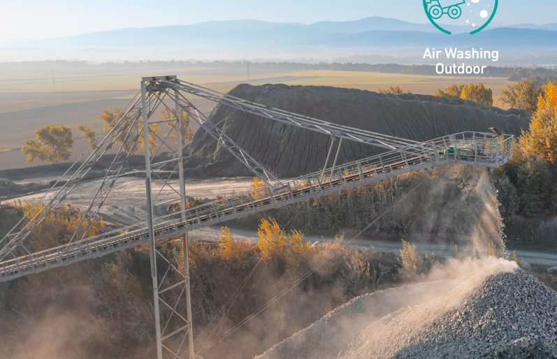 Staubverhinderung für Baumaterial auf Transportbänder Staubreduzierung auf Halden von Baumaterial