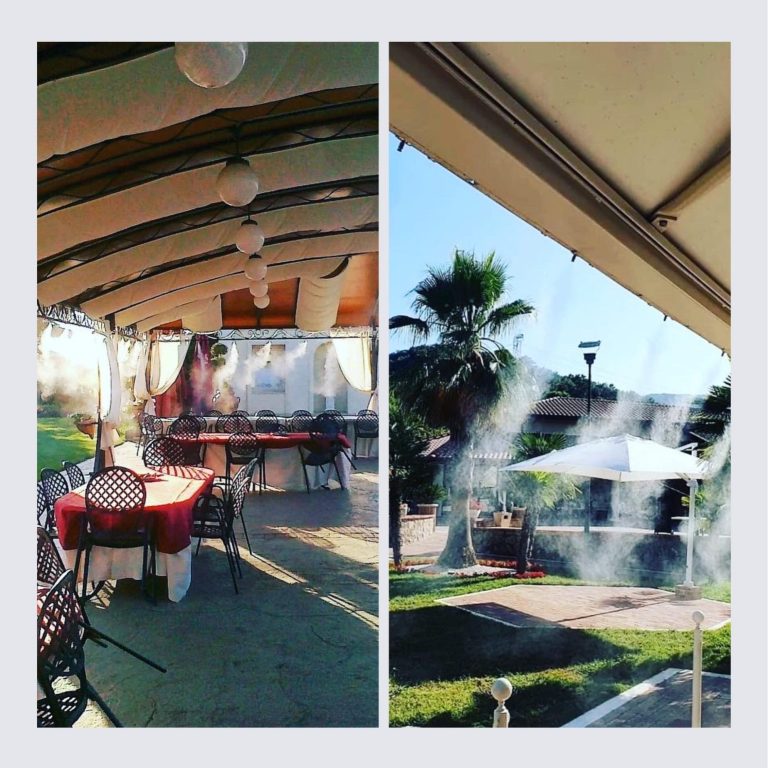 Kühlung durch wasservernebeung auf T errassen Verdunstungskühlung im privaten Bereich