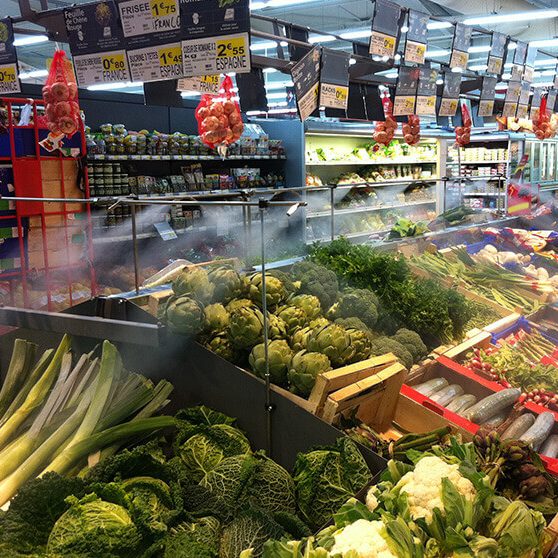 Lebensmittel erhalten durch Wasservernebelung